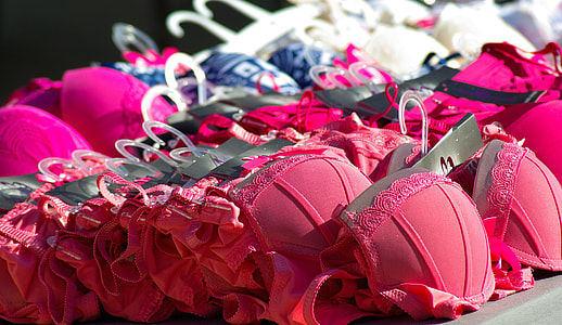 red and white brassieres with hangers thumbnail