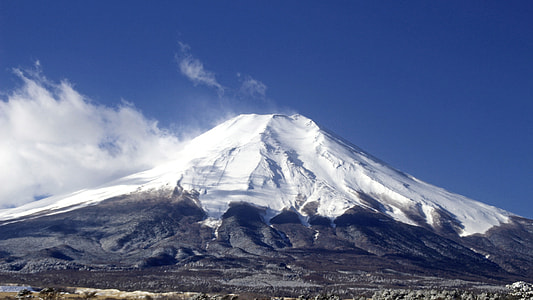 snow capped mountain under blue skies thumbnail