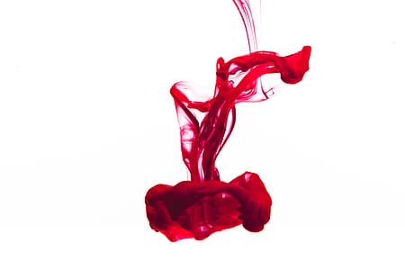 Red Ink Drop On White Photo thumbnail