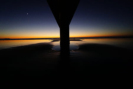 night, horizon, sunset, water thumbnail