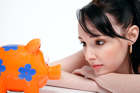 woman staring at pig toy thumbnail
