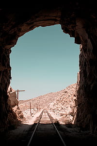 train tunnel in deserted land thumbnail