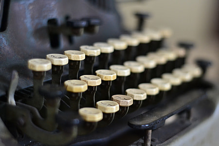 black and white typewriter in tilt shift lens photography thumbnail