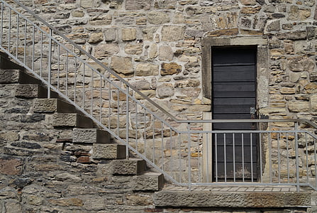 empty stairs with railings thumbnail