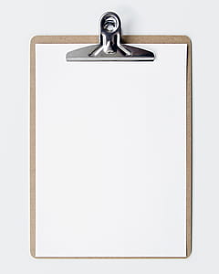 brown clipboard with white printing paper thumbnail