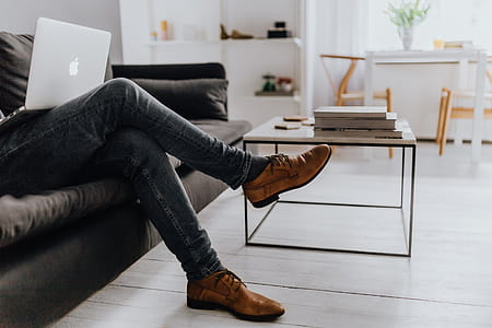 Man Working in Scandi Apartment thumbnail