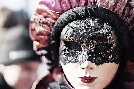 woman with black lace mask thumbnail