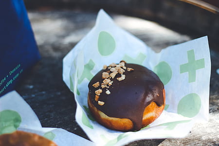 chocolate doughnut on white wrapper thumbnail