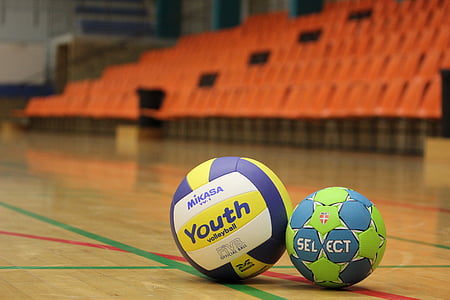 two volleyballs on court thumbnail