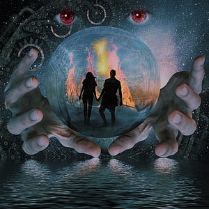 silhouette of two person in globe thumbnail