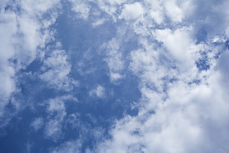 worm's eye view of white cumulus clouds thumbnail