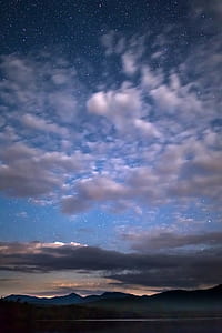 mountains, nature, sky, night thumbnail