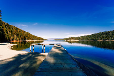 brown wooden river dock thumbnail