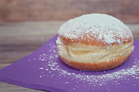 bread with filling on purple mat thumbnail