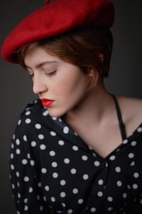 woman closed eye portrait photo thumbnail
