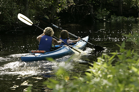 two girls rowing on kayak thumbnail