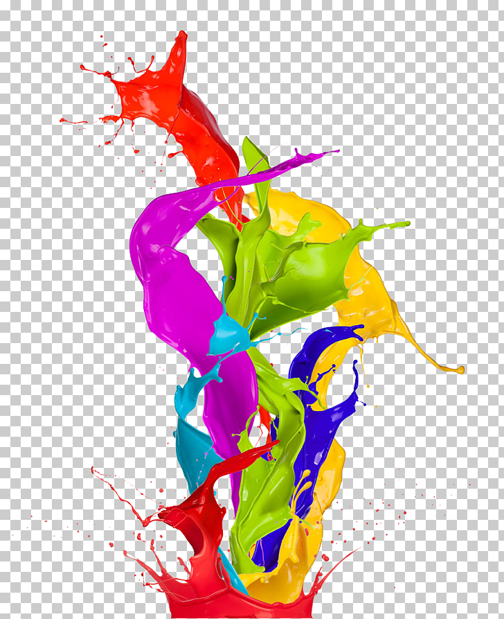 Paint Color Abstract art , Color splashed painted, abstract painting PNG clipart