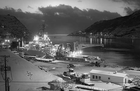 Ship Near on Dock in Grayscale Photography thumbnail