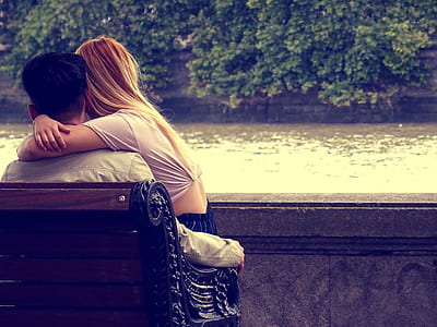 bench, landscape, man, couple thumbnail