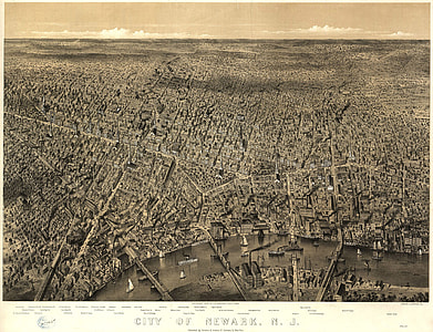 Cityscape of Newark, New Jersey in 1874 thumbnail