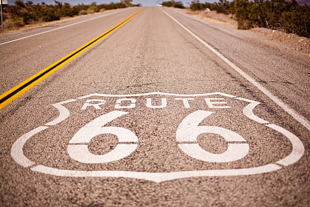 route 66 painted on street thumbnail