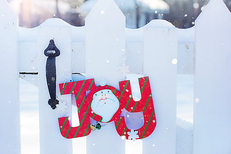 Joy signage on white wooden fence thumbnail