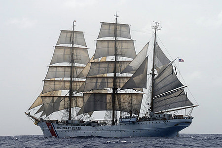 white galleon ship on body of water thumbnail