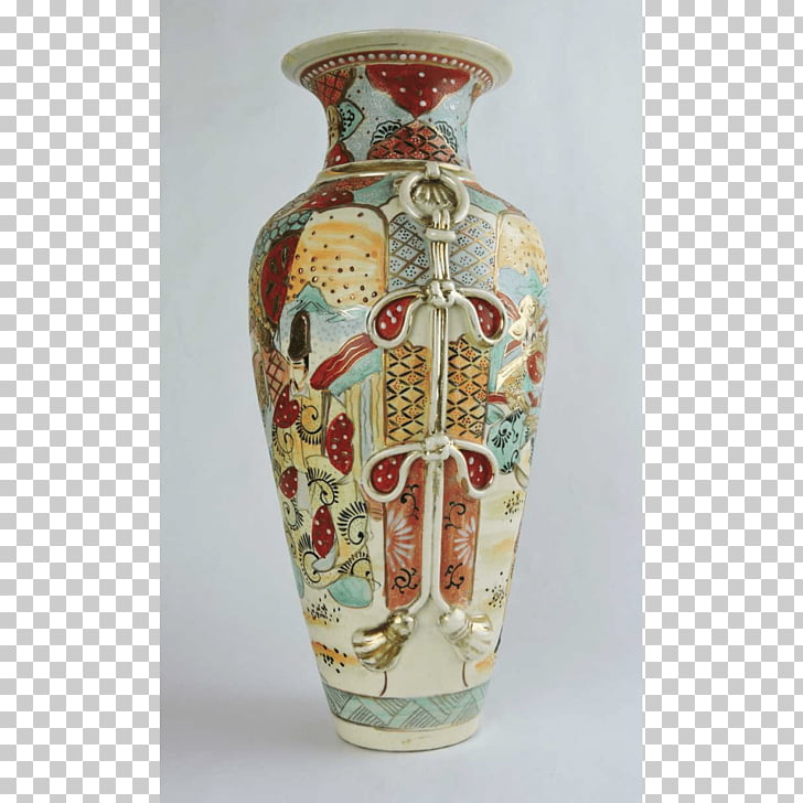 Vase Ceramic Moorcroft Pottery Satsuma Ware Hand Painted Png