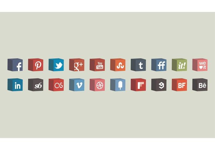 3D Vector Cube Icons Set ai file