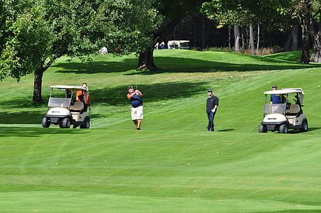 person playing golf on green grass field thumbnail