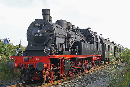black and red steam locomotive train thumbnail