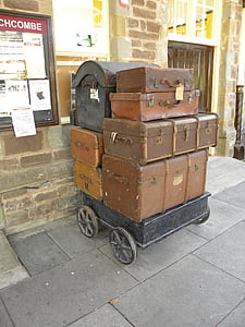 six brown wooden jewelry boxes on black wooden cart thumbnail