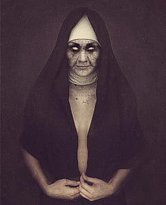 woman dressed as nun with face photo edit thumbnail
