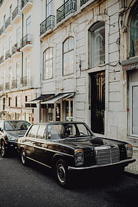 An old Mercedes Benz parked in the street, Lisbon, Portugal thumbnail