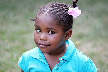 girl's blue collared top thumbnail