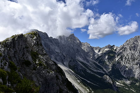 scenery of waterfalls on gray mountain thumbnail