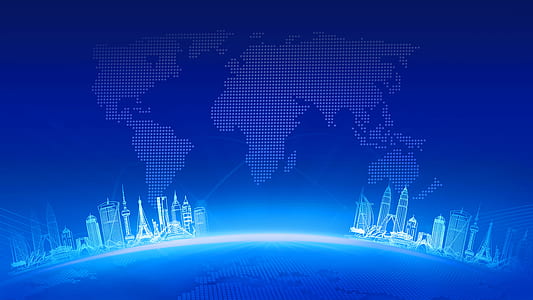 blue buildings and map digital wallpaper thumbnail