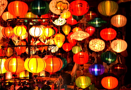 lighted lanterns hanging on ceiling thumbnail