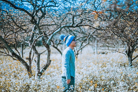 man standing near bare tree thumbnail