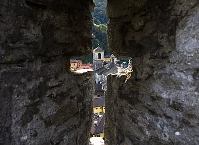 gray and white chapel from cross shape hole thumbnail