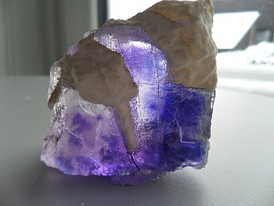 purple and beige geode on white surface thumbnail