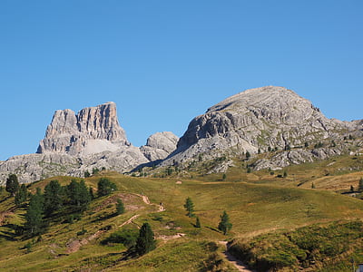 green grass field near mountain thumbnail