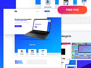 Icarus Agency Website Template psd file