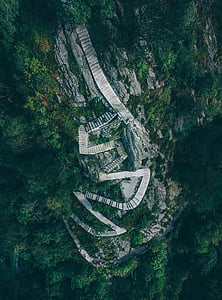 aerial photo of stairs on mountain thumbnail