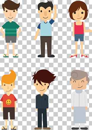 Cartoon Flat design Illustration, illustration People 3.rar, human characters illustration PNG clipart