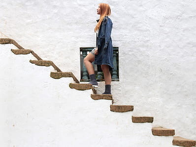 women's blue denim dress thumbnail