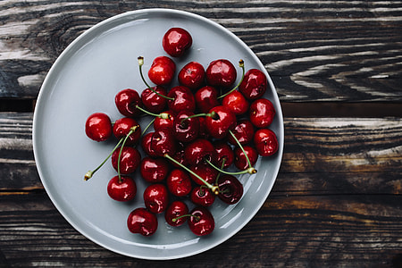 Fresh Cherries on a simple plate thumbnail