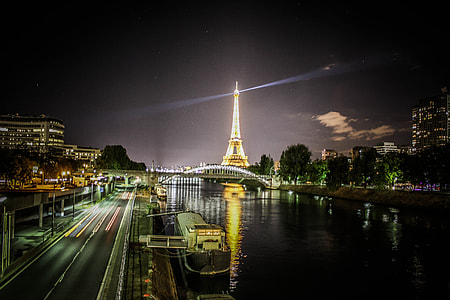 aerial photography of Eiffel Tower, Paris France at night thumbnail