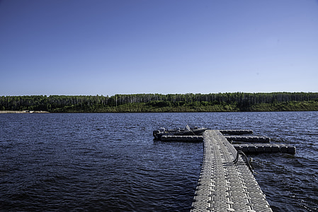 Docks out into the lake at Hutch Lake thumbnail