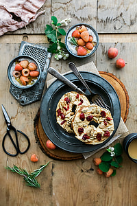 flatbread with berries and black scissors thumbnail
